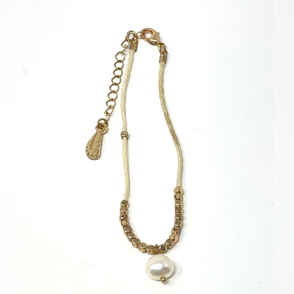 New Free People Bohemian Pearl Beaded Anklet - Picture 1 of 5